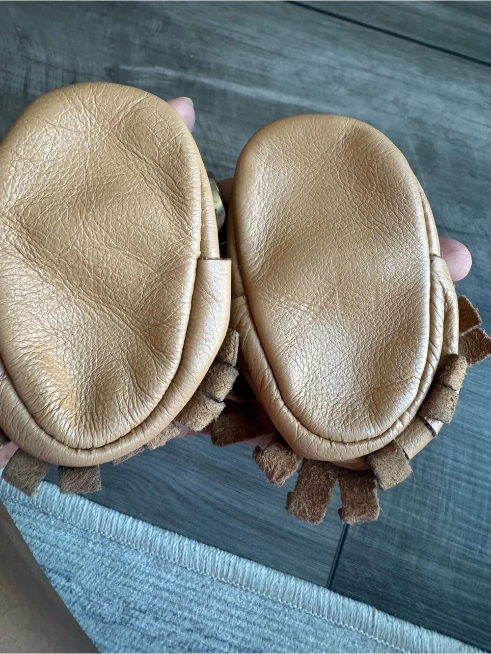 Kids Tassel Moccasin Soft Leather Slip-On - Tan